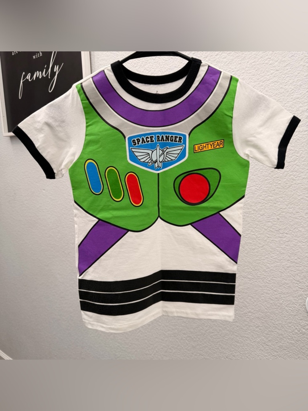 Disney Pixar Buzz Lightyear Space Ranger Tee - Green & White